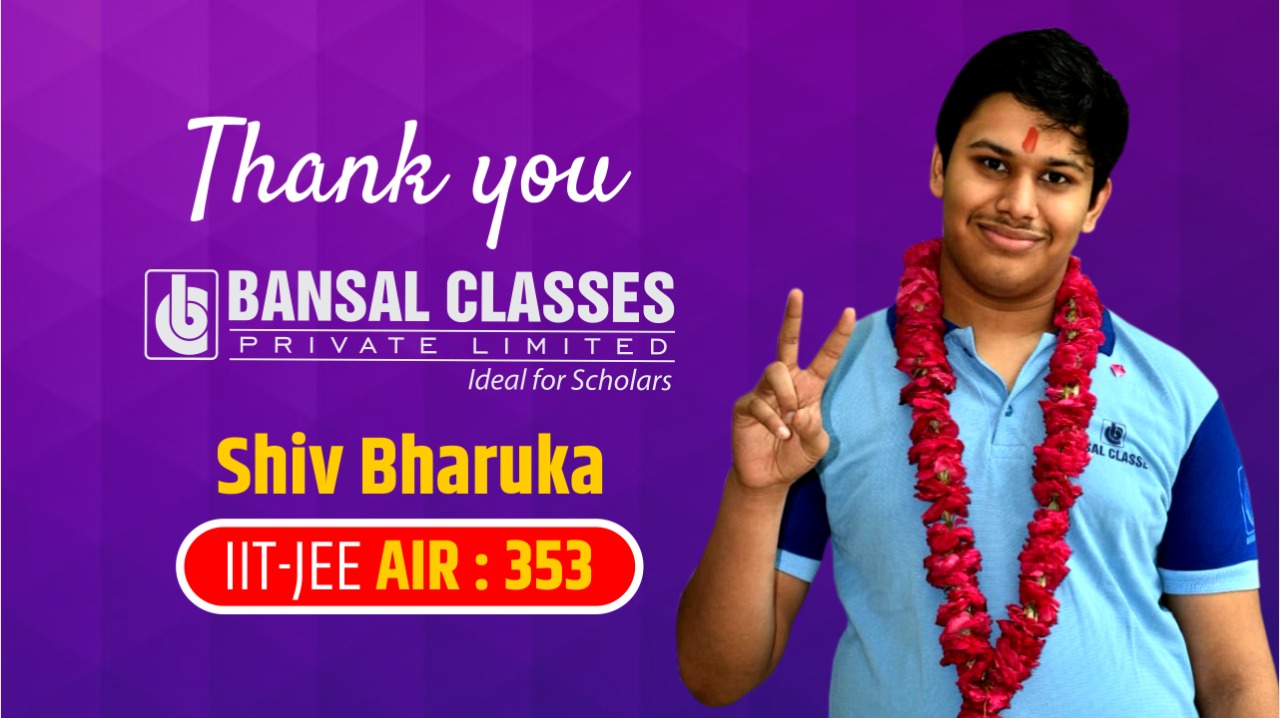 Thank You! message By Shiv Bharuka [AIR 253 JEE ADVANCED 2021]